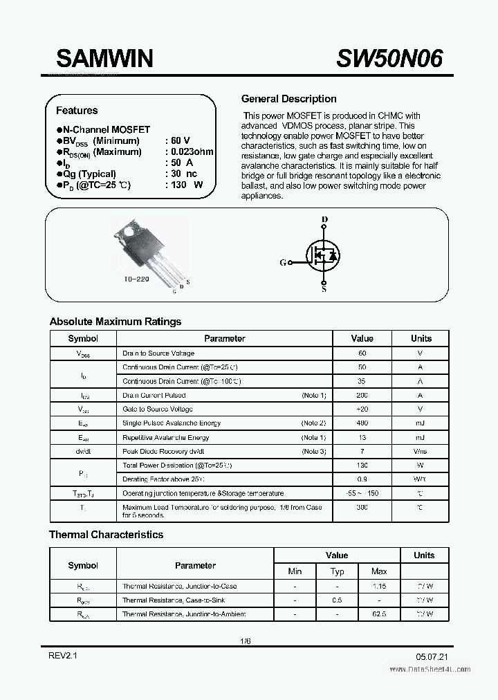 SW50N06_1598338.PDF Datasheet