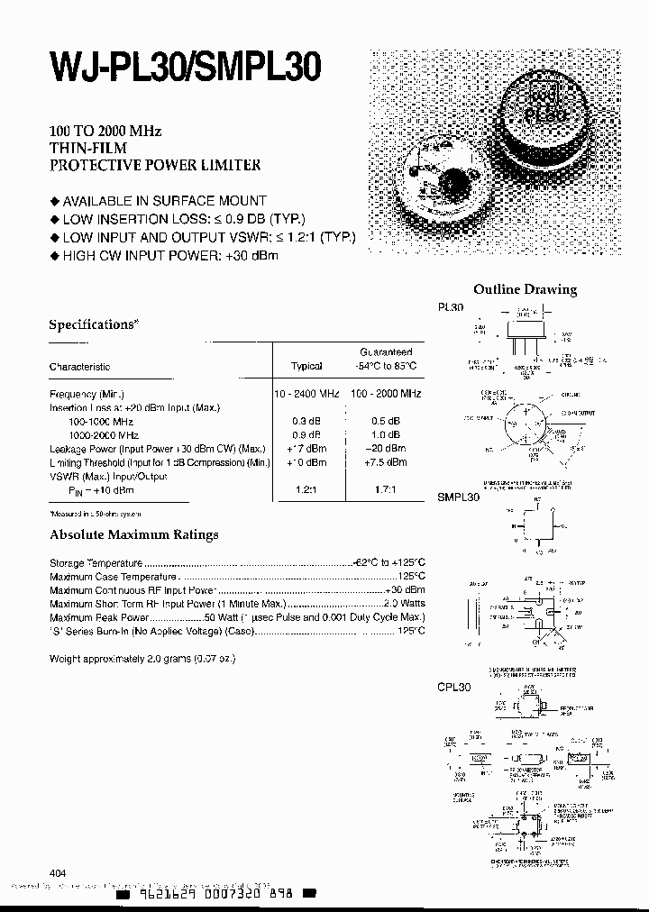 WJ-PL30_931699.PDF Datasheet