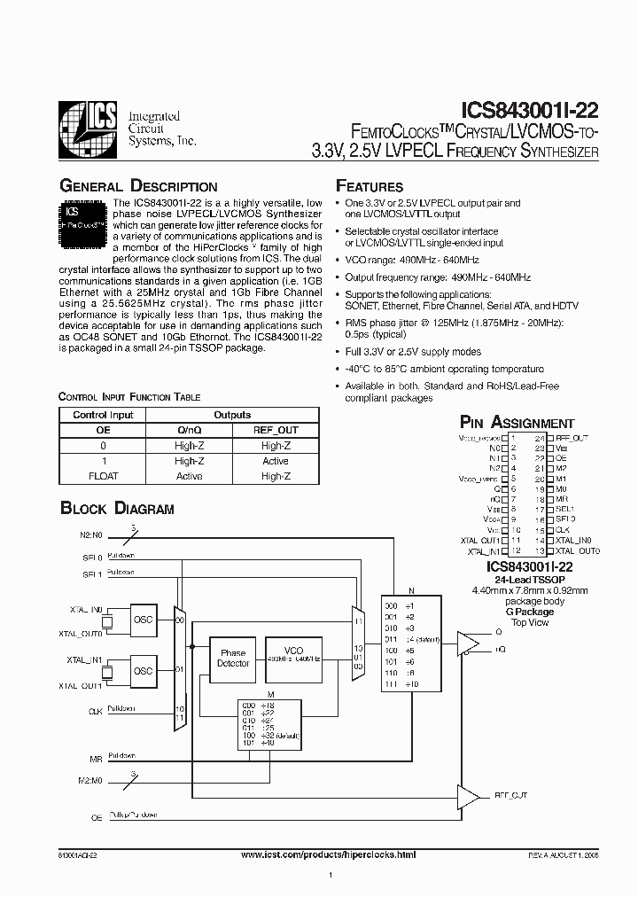 ICS843001I-22_934226.PDF Datasheet