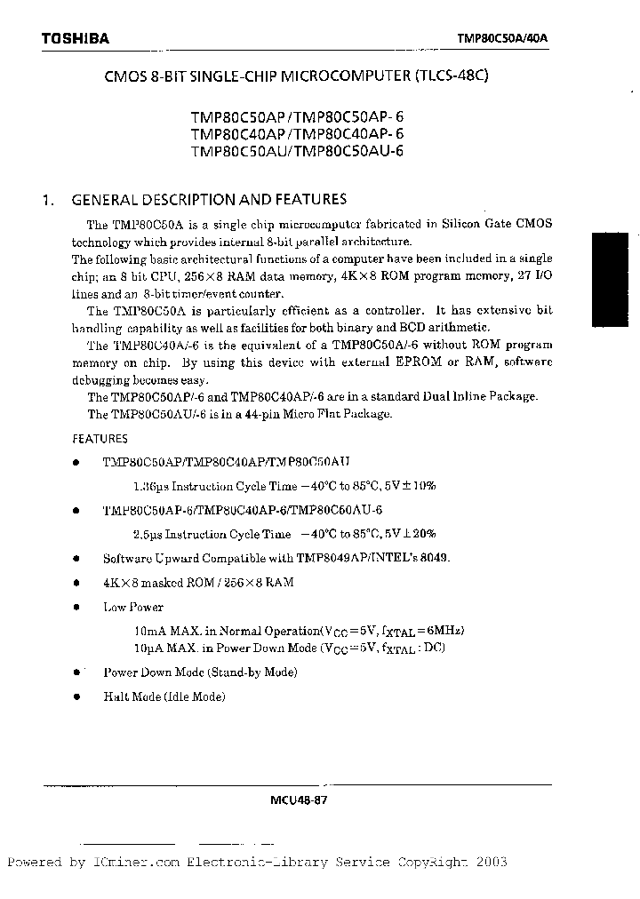 TMP80C50AP_955711.PDF Datasheet