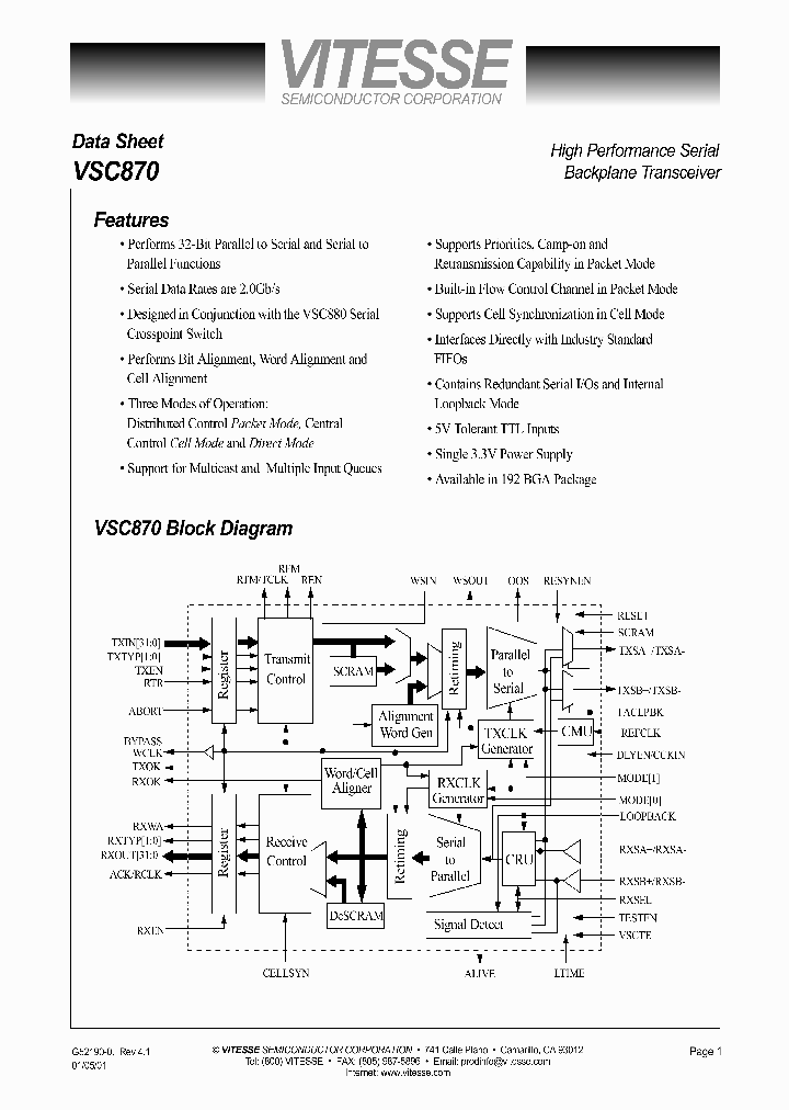 VSC870_988961.PDF Datasheet