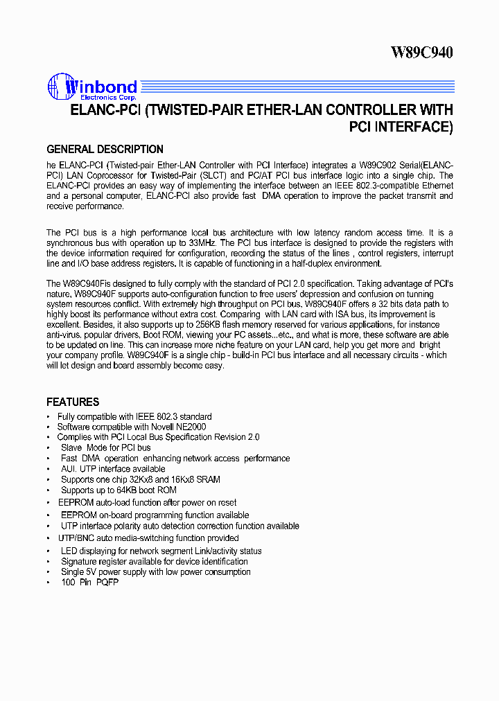 W89C940F_983939.PDF Datasheet