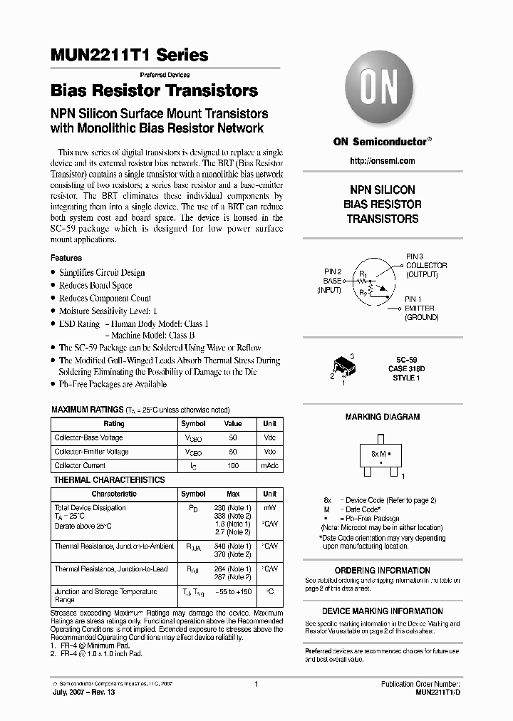MUN2213T1_1606893.PDF Datasheet