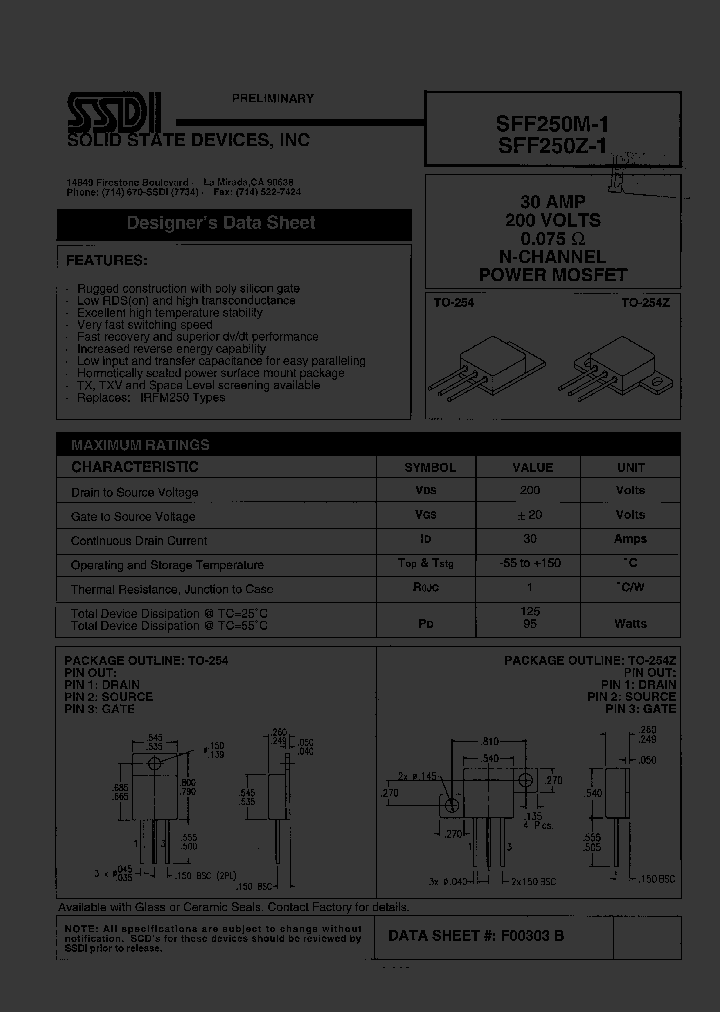 SFF250M-1_992758.PDF Datasheet