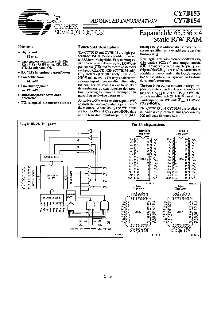 CY7B153-15LC_995633.PDF Datasheet