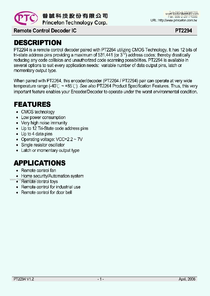PT2294_1606993.PDF Datasheet