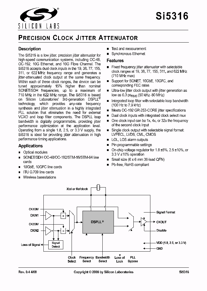 SI5316-EVB_1001315.PDF Datasheet