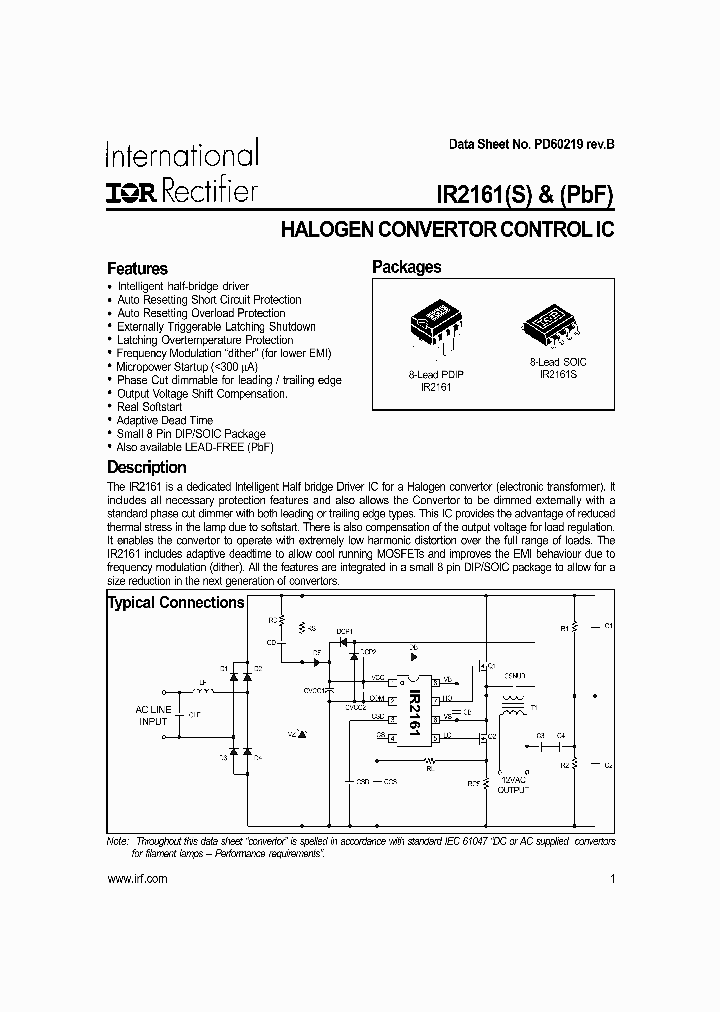 IR2161PBF_1611839.PDF Datasheet