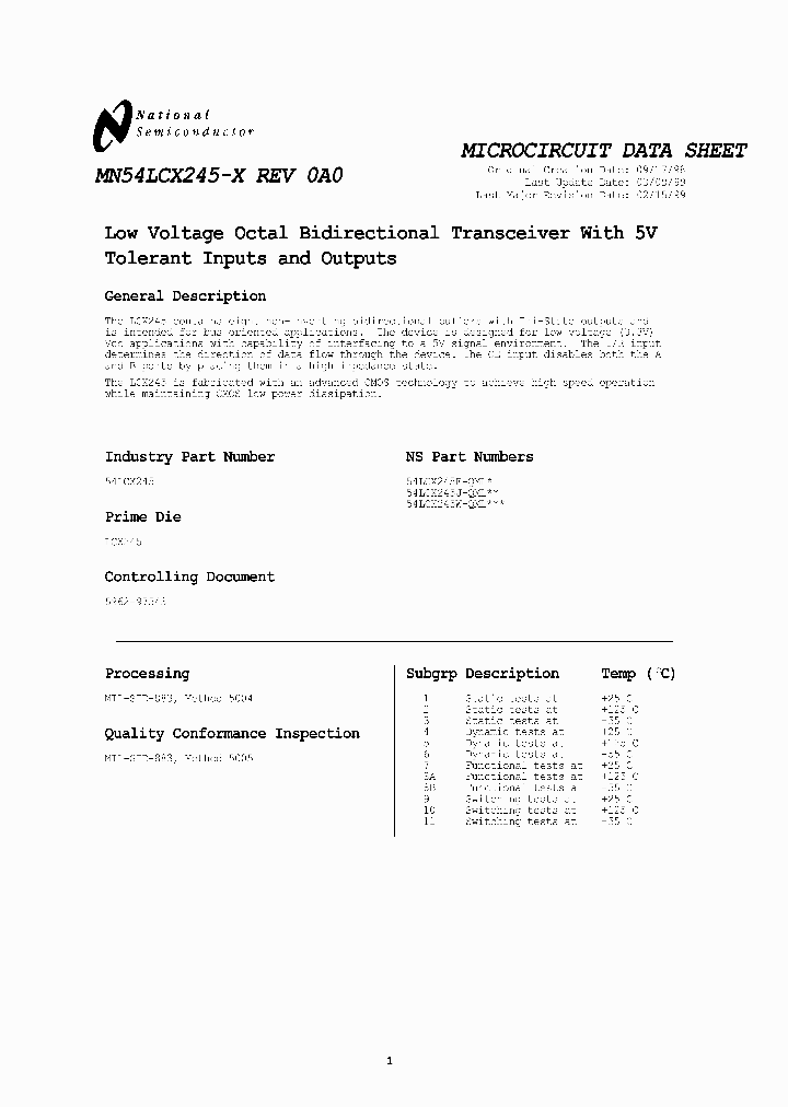 54LCX245W-QML_1000633.PDF Datasheet