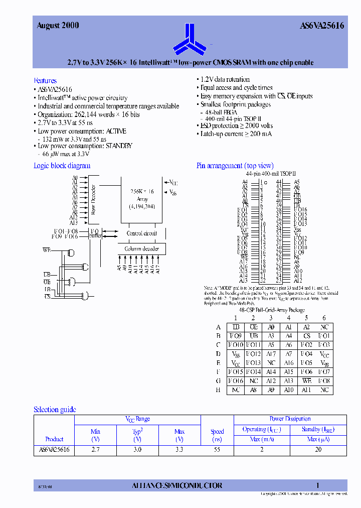 AS6VA2516-BC_1001270.PDF Datasheet