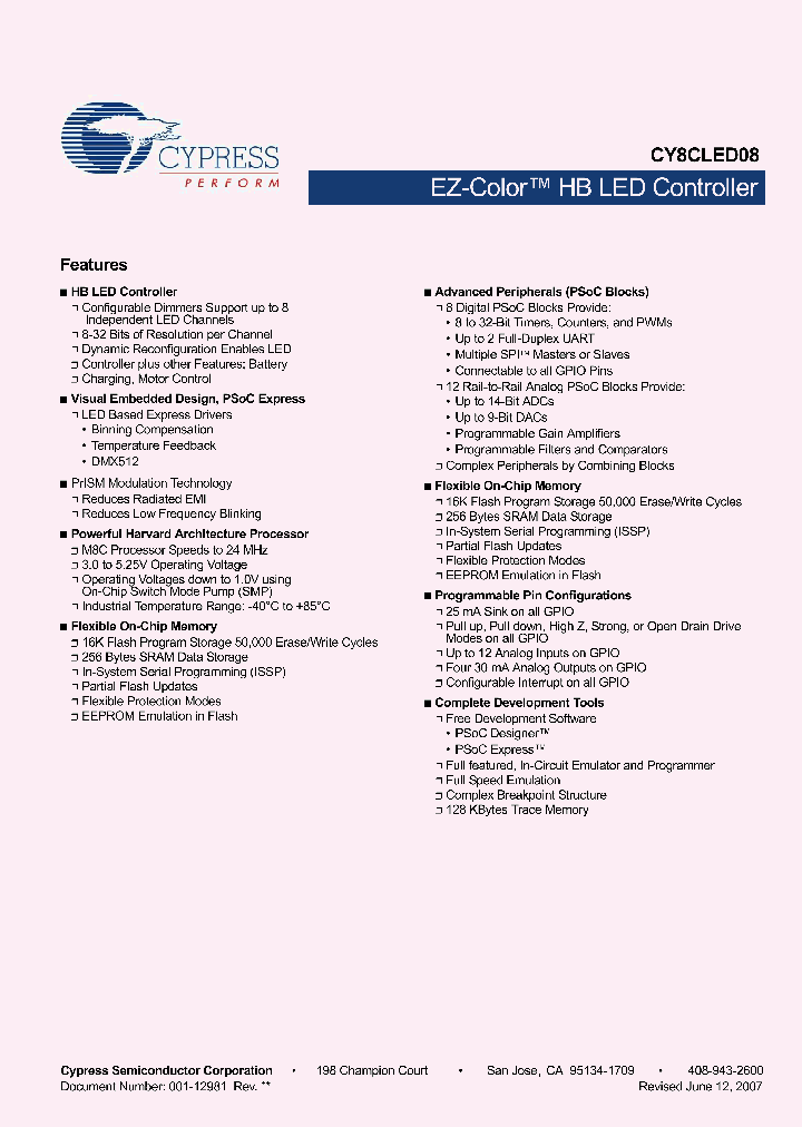 CY8CLED08-48PVXI_1003897.PDF Datasheet