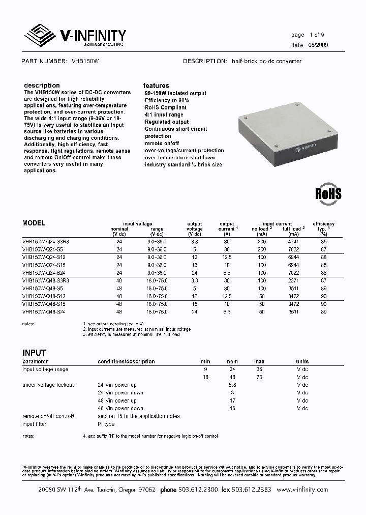 VHB150W_1617725.PDF Datasheet