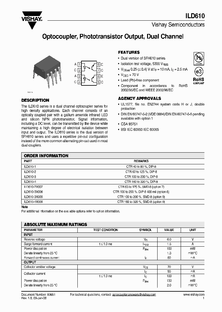 ILD610-3X001_1018498.PDF Datasheet