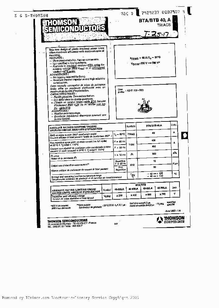 BTB40-400_1018615.PDF Datasheet