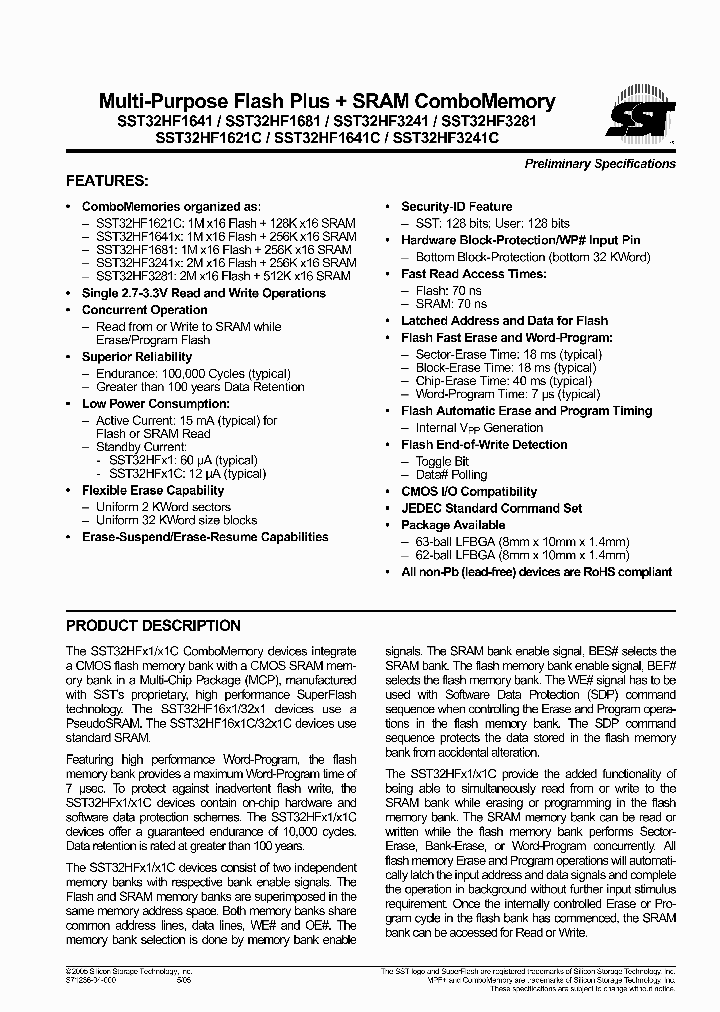 SST32HF1621C-70-4C-LFS_1019526.PDF Datasheet