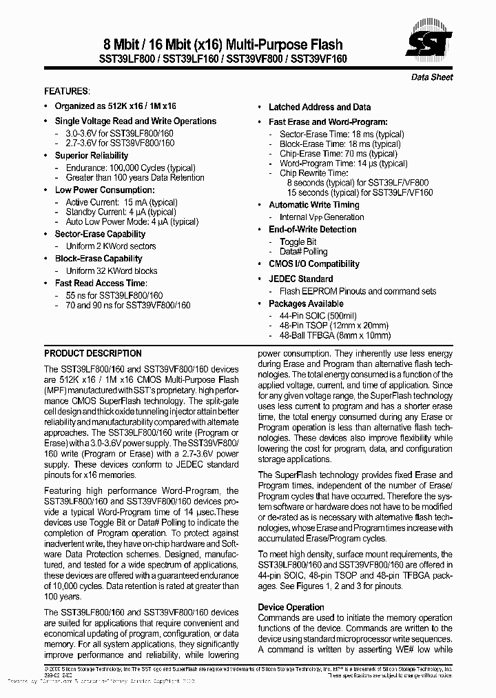 SST39VF160-90-4C-SJ_1019661.PDF Datasheet