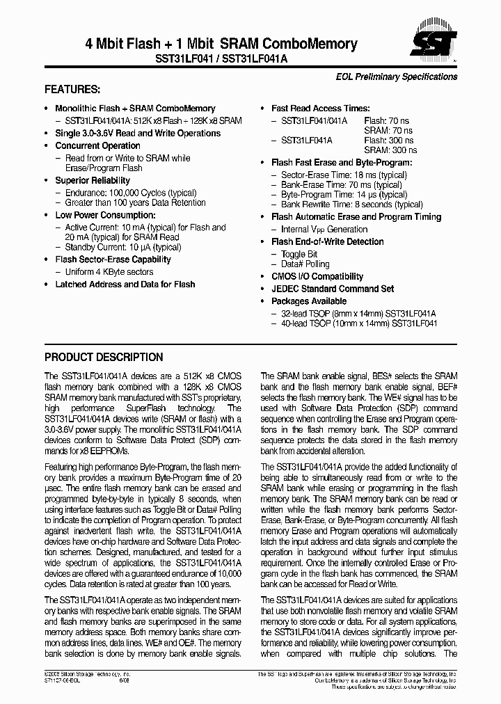 SST31LF041-70-4E-WI_1019741.PDF Datasheet
