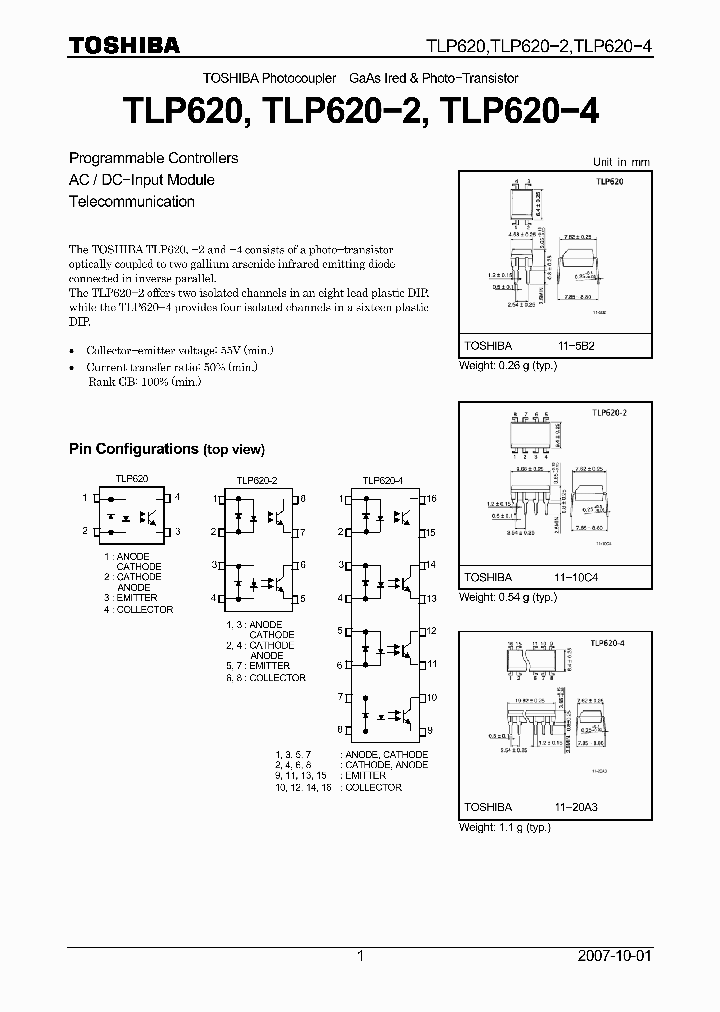 TLP620-4GBF_1019776.PDF Datasheet
