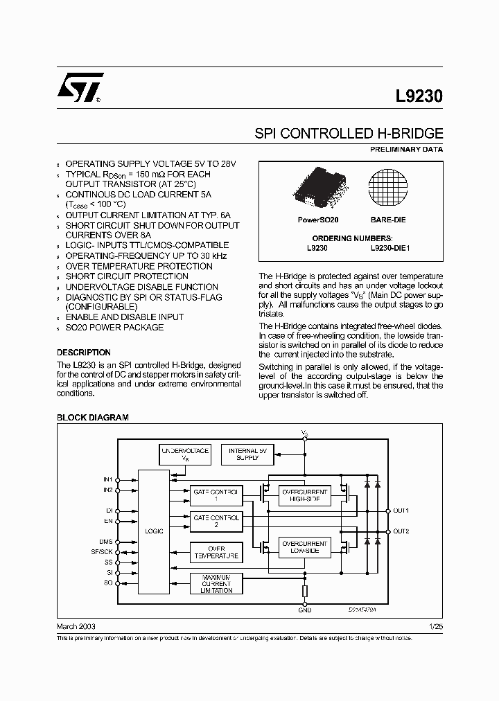 L9230-DIE1_1026489.PDF Datasheet