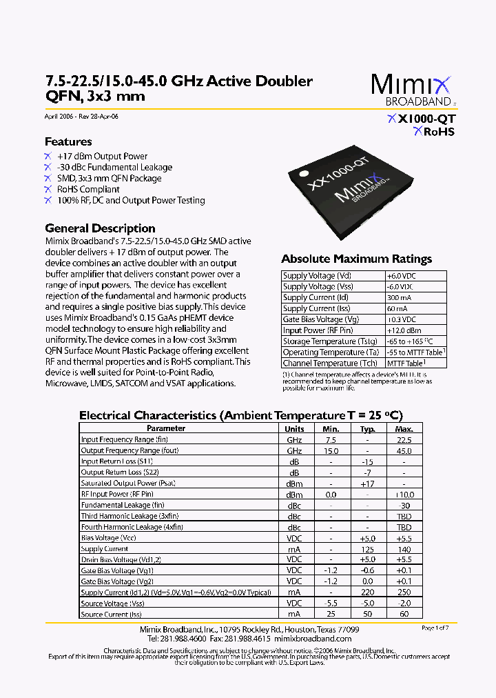 XX1000-QT_1029625.PDF Datasheet