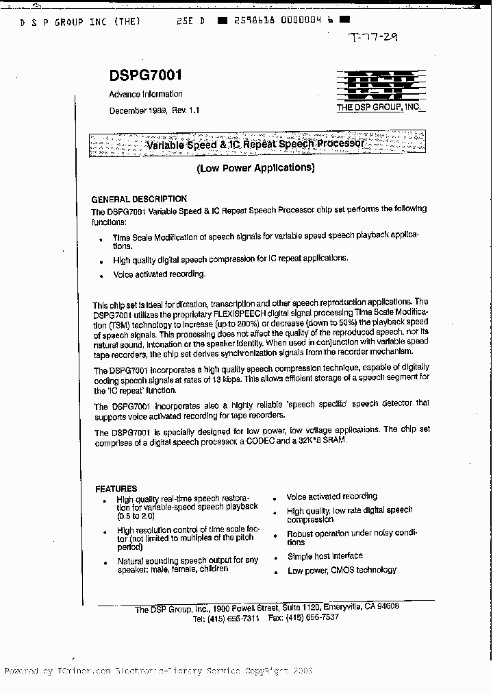 DSPG7000-25_1032571.PDF Datasheet
