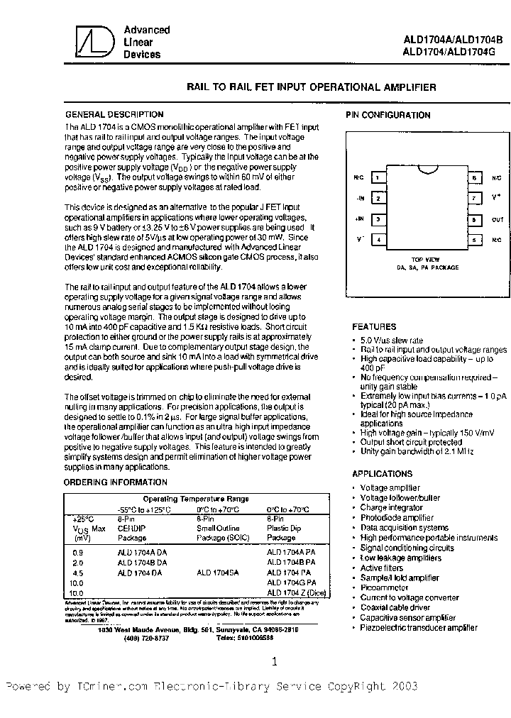 ALD1704Z_1034469.PDF Datasheet