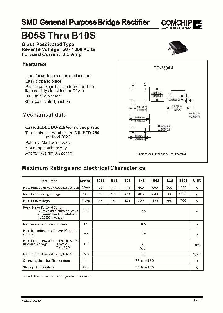 B05S_1035059.PDF Datasheet