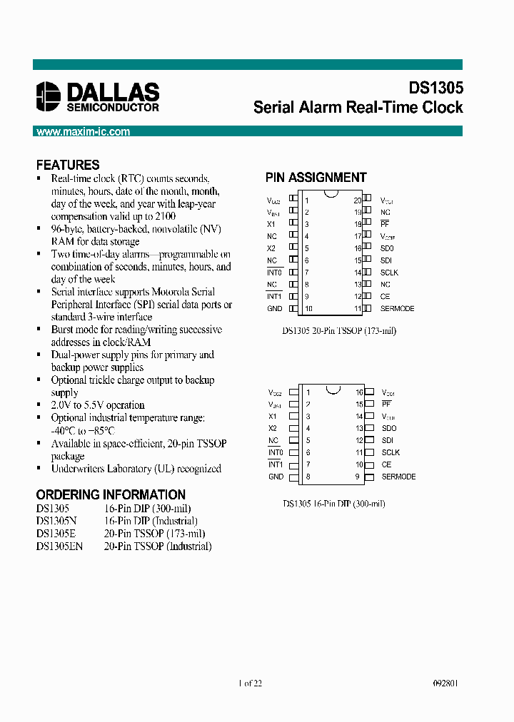 DS1305Z_1035147.PDF Datasheet