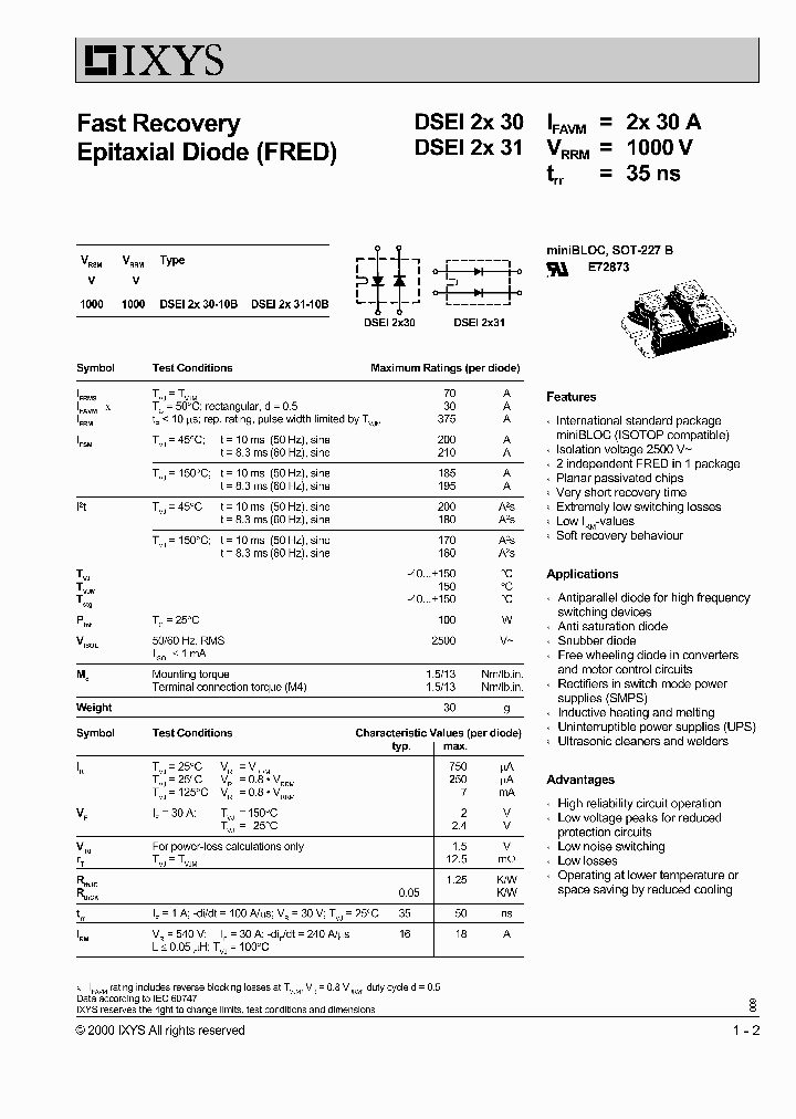 DSEI30-10B_1629750.PDF Datasheet