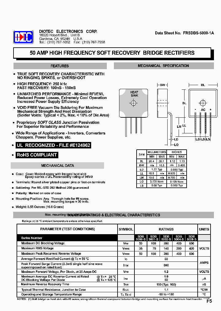 SDB5000-S_1032672.PDF Datasheet