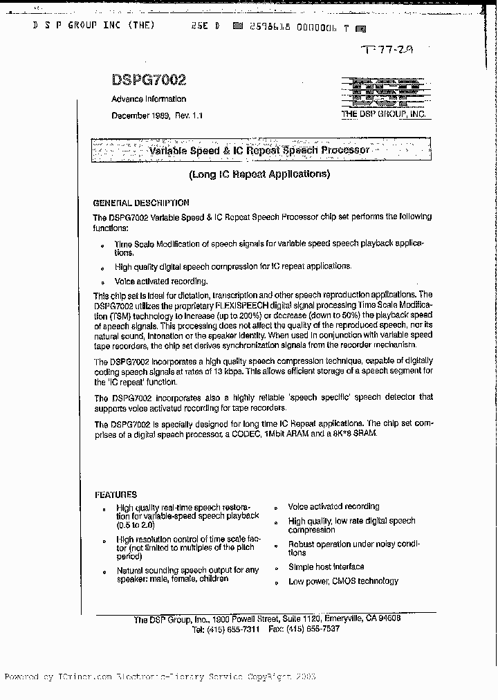 DSPG7000-34_1038969.PDF Datasheet