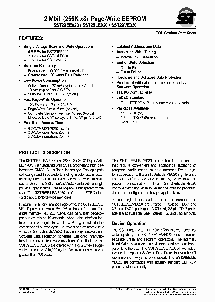 SST29VE020-200-4C-NH_1039256.PDF Datasheet