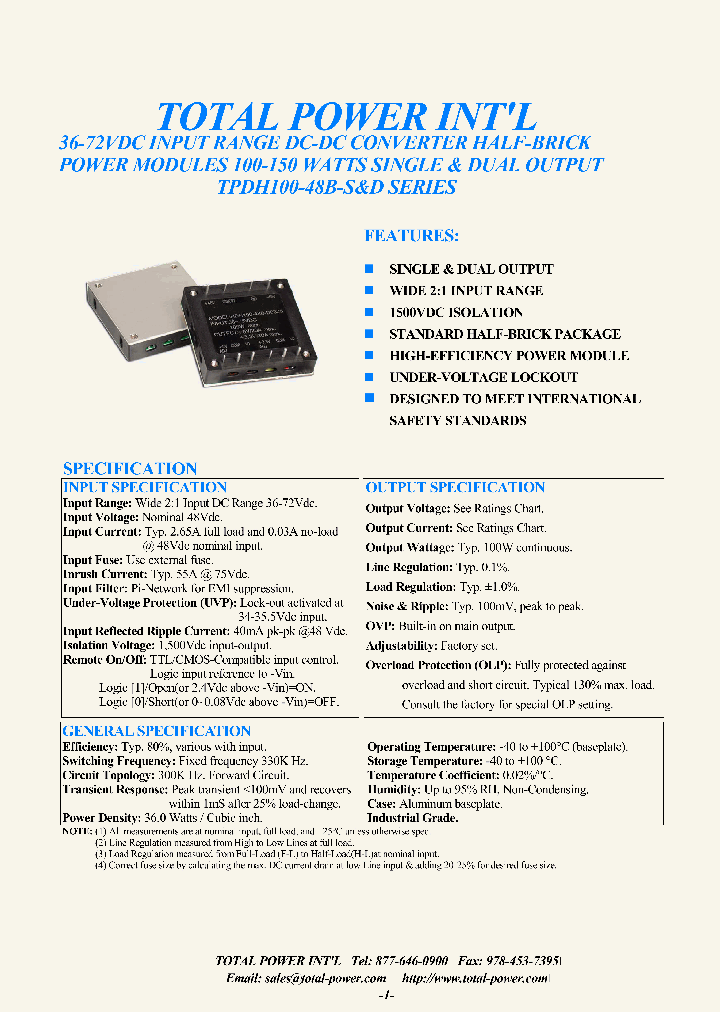 TPDH100-48B-D050C_1039078.PDF Datasheet