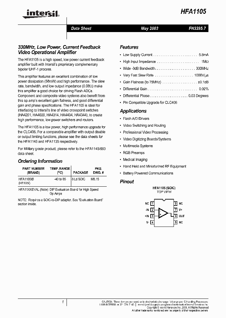 HFA1105_1640262.PDF Datasheet