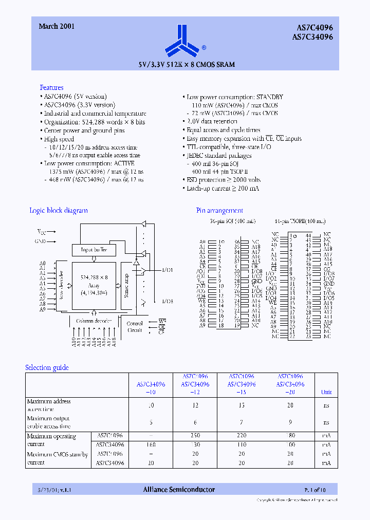 AS7C34096_1640306.PDF Datasheet