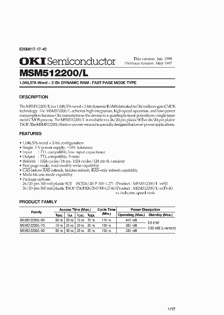 MSM512200L-80SJ_1046328.PDF Datasheet
