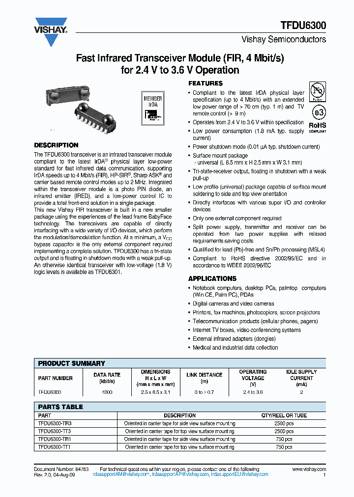 TFDU6300-TT1_1043243.PDF Datasheet