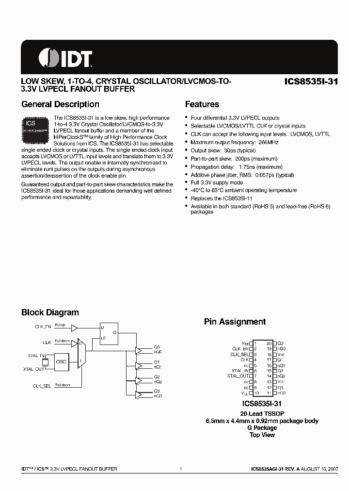 ICS8535AGI-31_1046942.PDF Datasheet