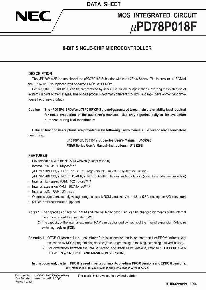 UPD78P018FGK-8A8_1047196.PDF Datasheet