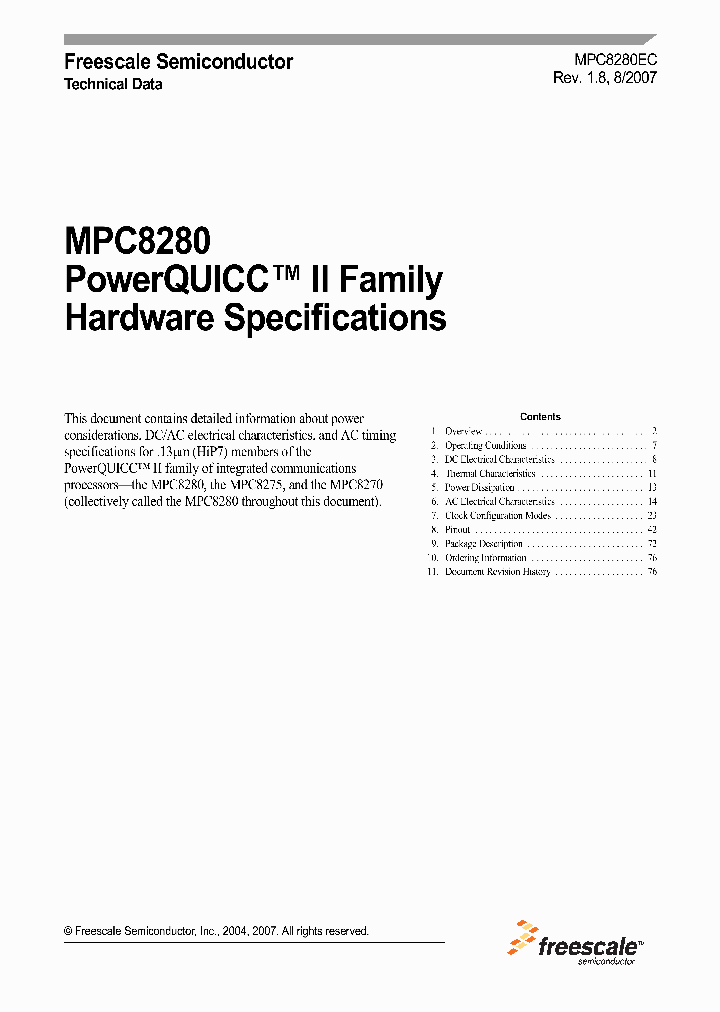 MPC8280CZUUPEA_1045287.PDF Datasheet