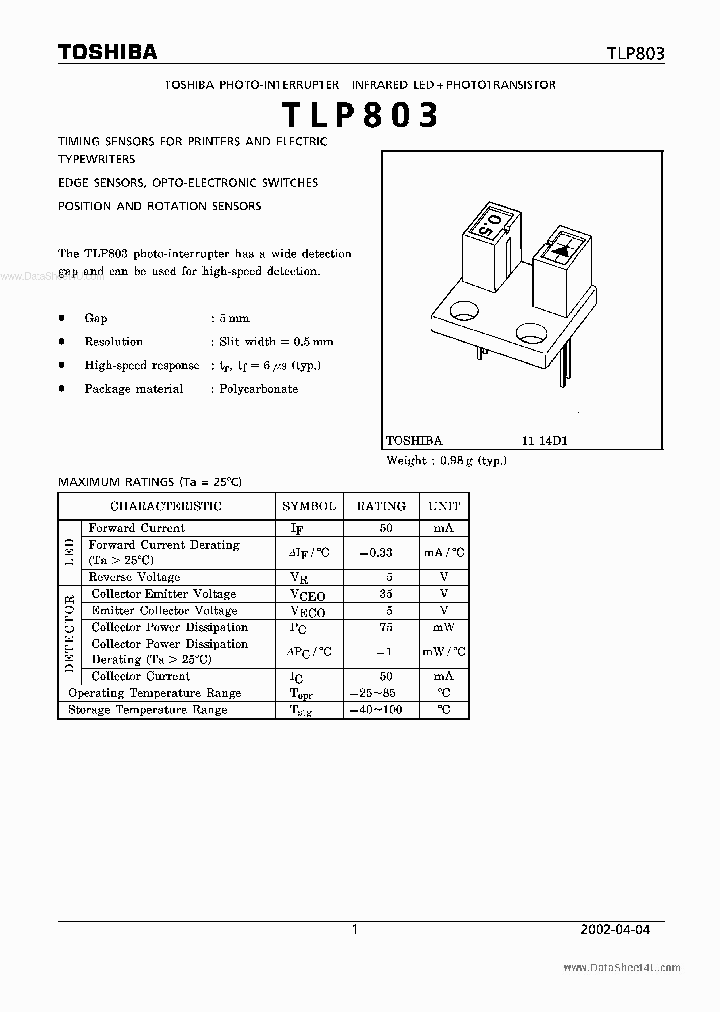 TLP803_1641845.PDF Datasheet