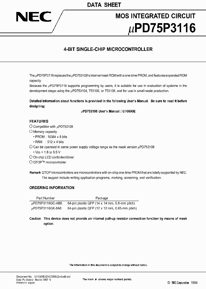 UPD75P3116GK-8A8_1047194.PDF Datasheet