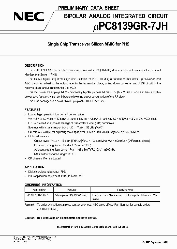 UPC8139GR-7JH_1048725.PDF Datasheet