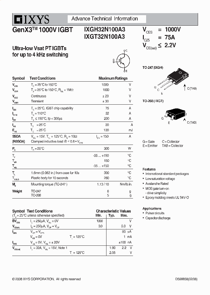 IXGH32N100A3_1648207.PDF Datasheet