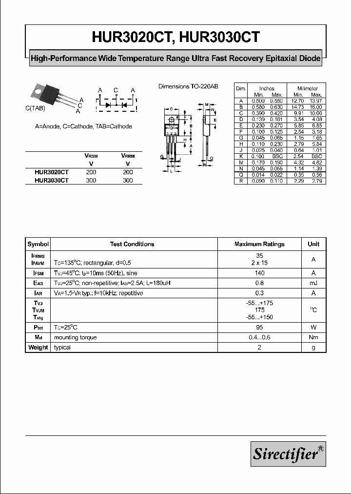 HUR3030CT_1650005.PDF Datasheet