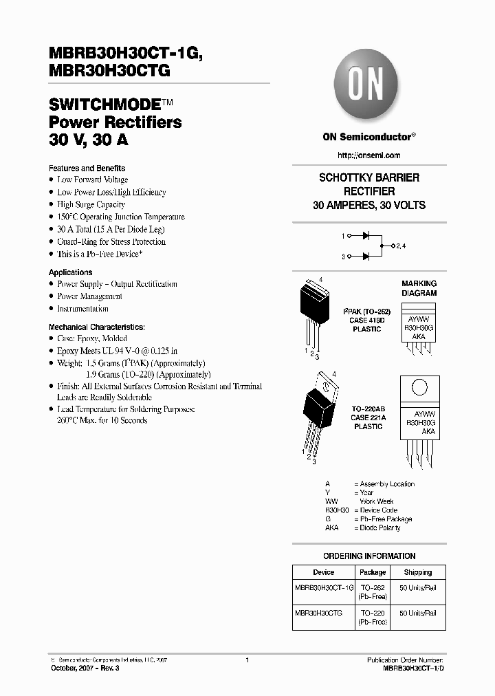 MBRB30H30CT-1G_1651170.PDF Datasheet