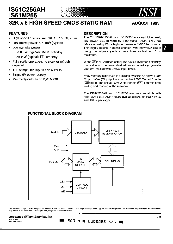 IS61C256AH-15TR_1053960.PDF Datasheet