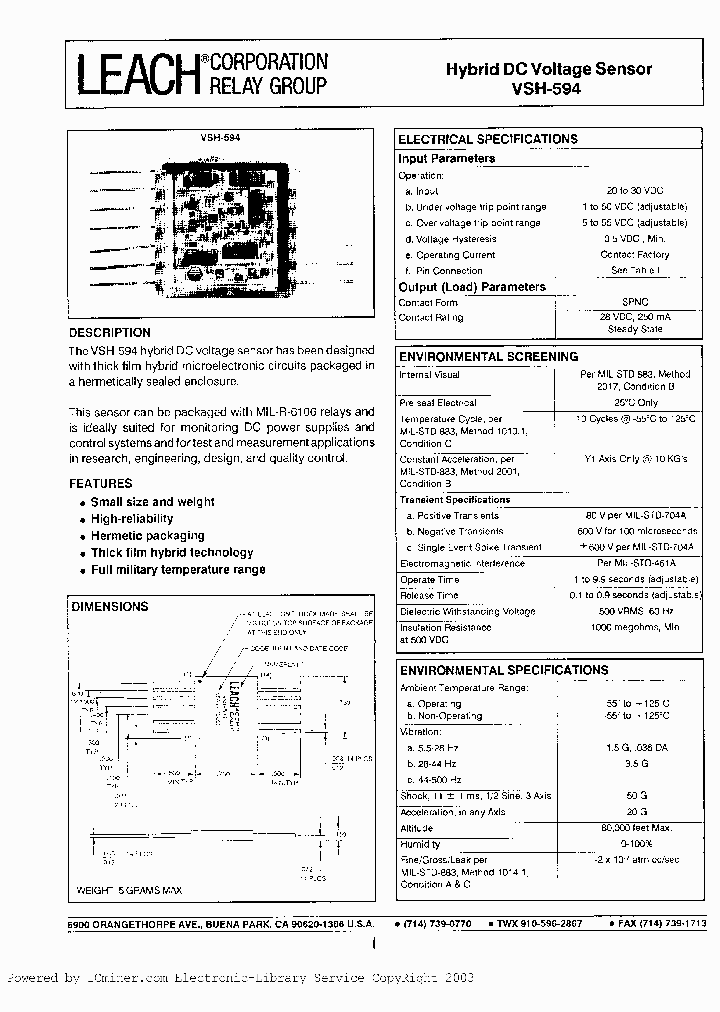 VSH-594_1055534.PDF Datasheet