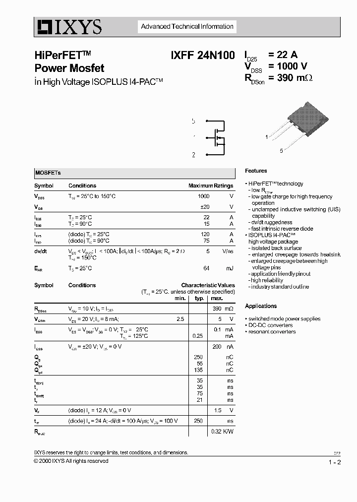 IXFF24N100_1061502.PDF Datasheet