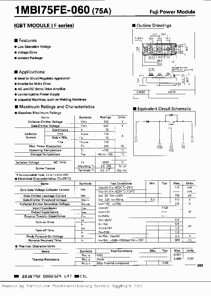 1MBI75FE060_1074497.PDF Datasheet